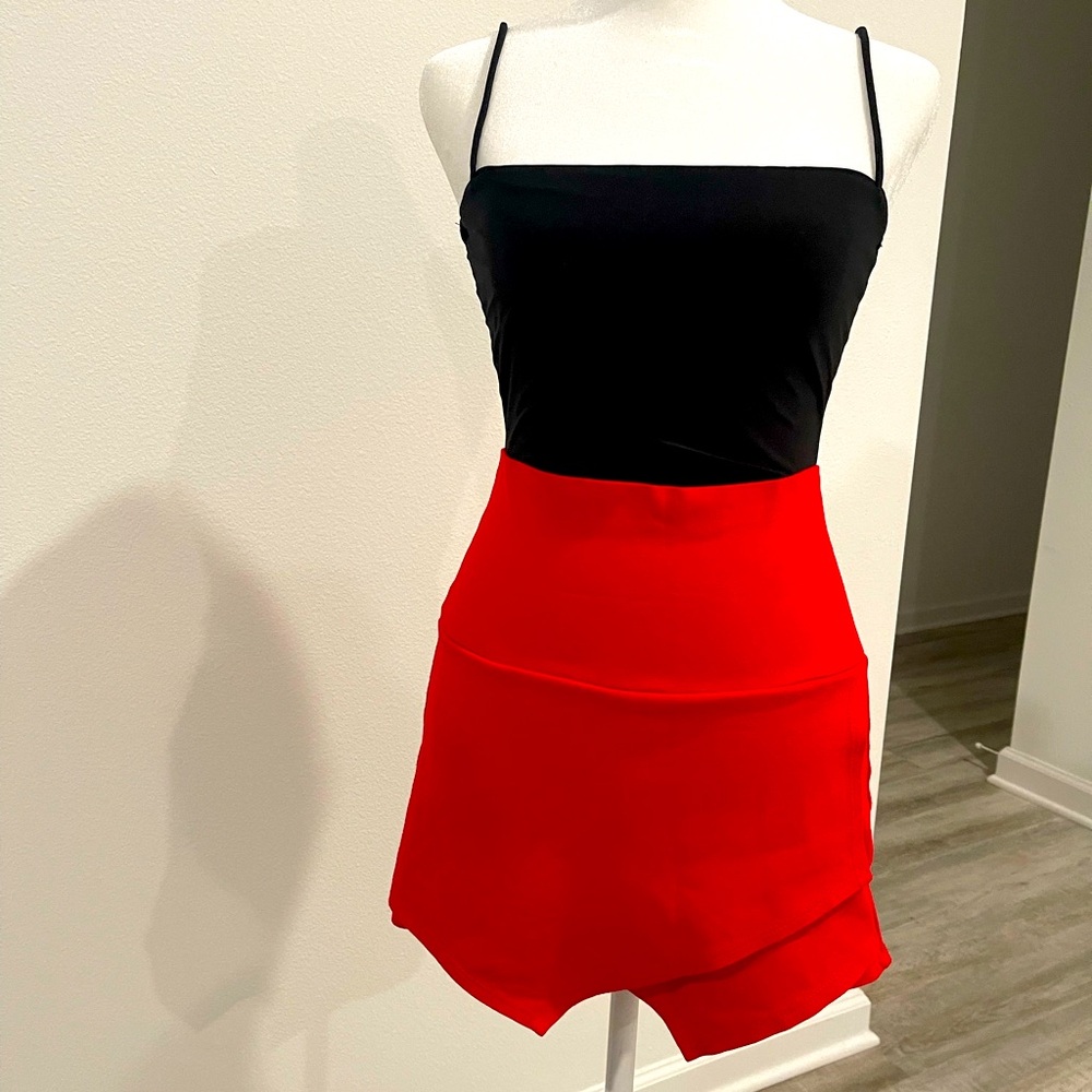 Bright Red Skort